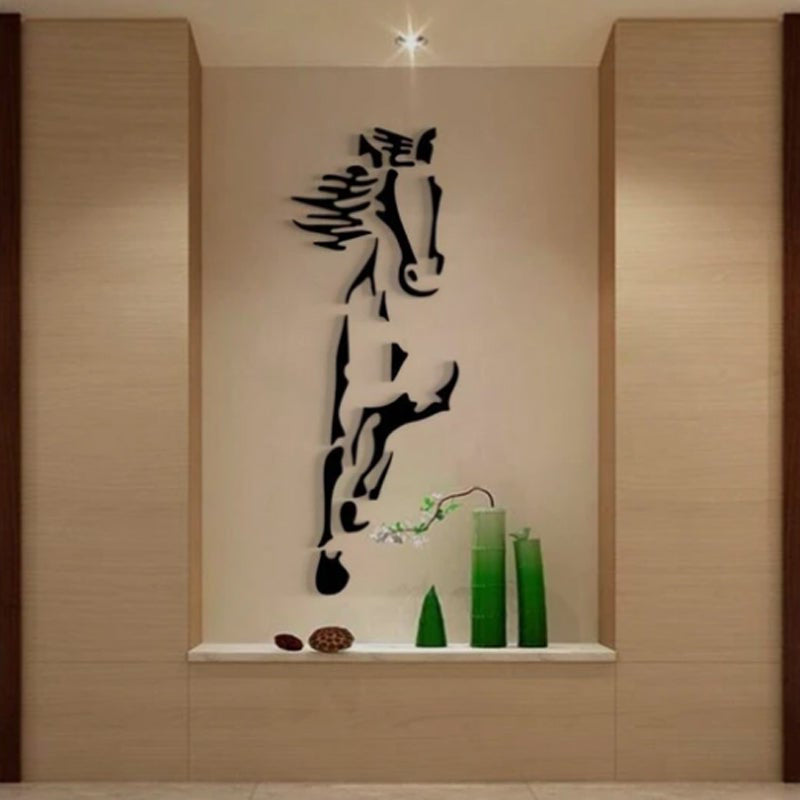 3D acryl galopperend paard wanddecoratie