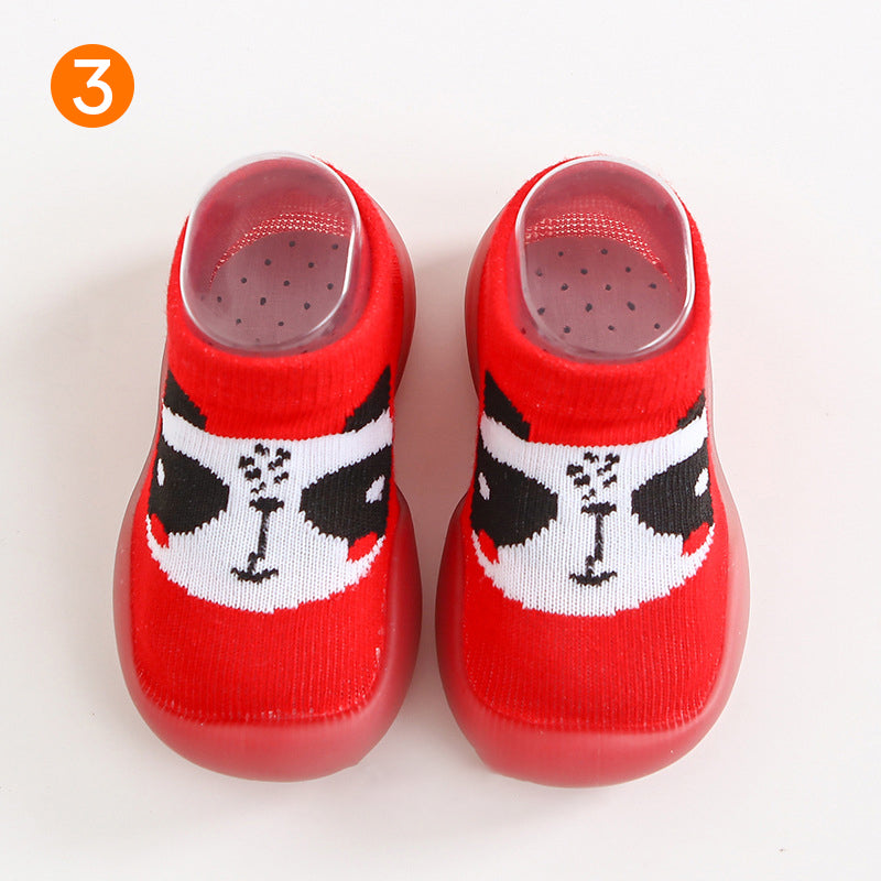 Antislip babyslofjes met dierenpatroon