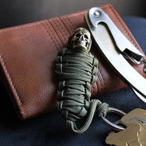 Paracord Sleutelhanger Mummie Messing Schedel