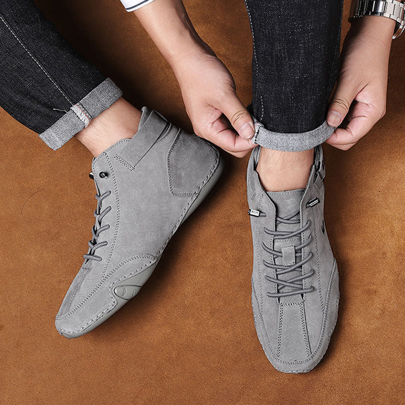 Handgemaakte hoge laarzen met klittenband