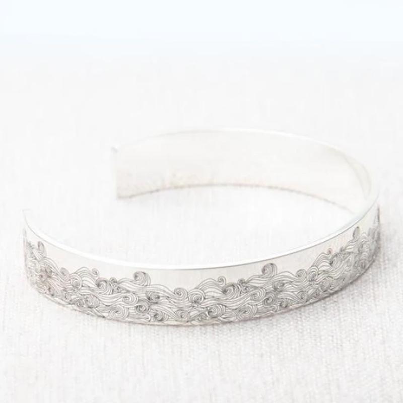 Roestvrijstalen Open Sea Wave-armband