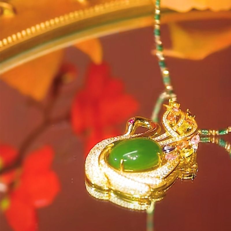 Voorverkoop - Kattenoog stenen volledige diamanten halsketting