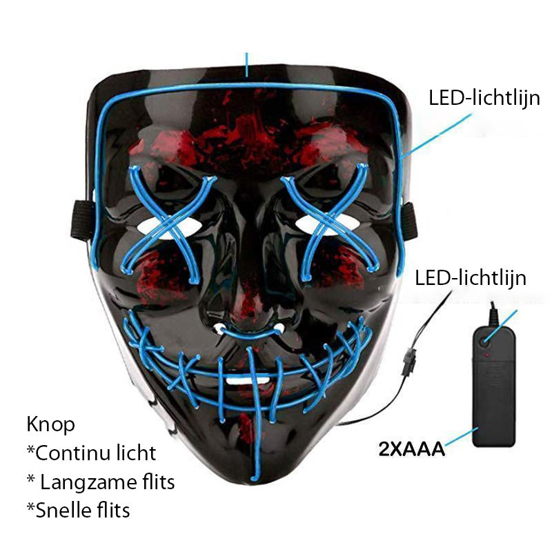 Halloween - LED lichtgevend masker