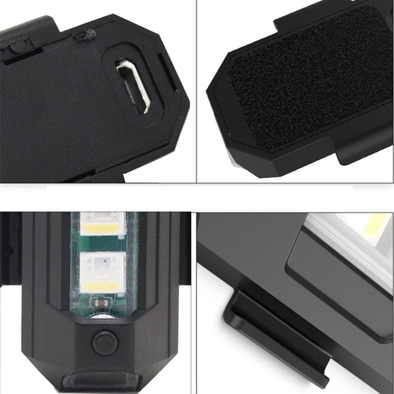 4 kleuren LED-stroboscooplampen voor vliegtuigen en opladen via USB