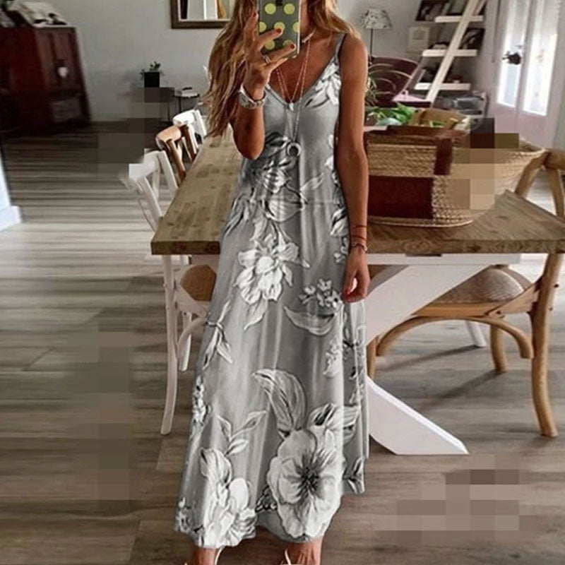 Maxi-jurk met bohemien mouwen en bloemenprint