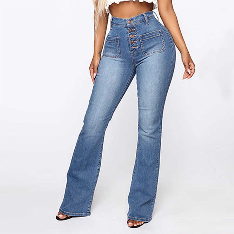 Flare-jeans met hoge taille