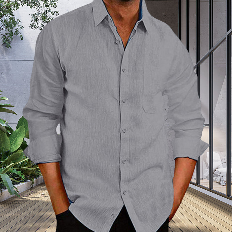 Herenhemd in effen kleur