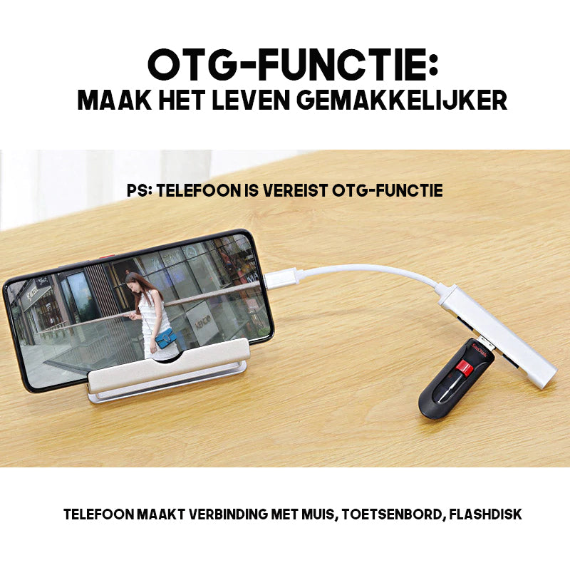 Hoge snelheid USB Type C HUB 4-poort