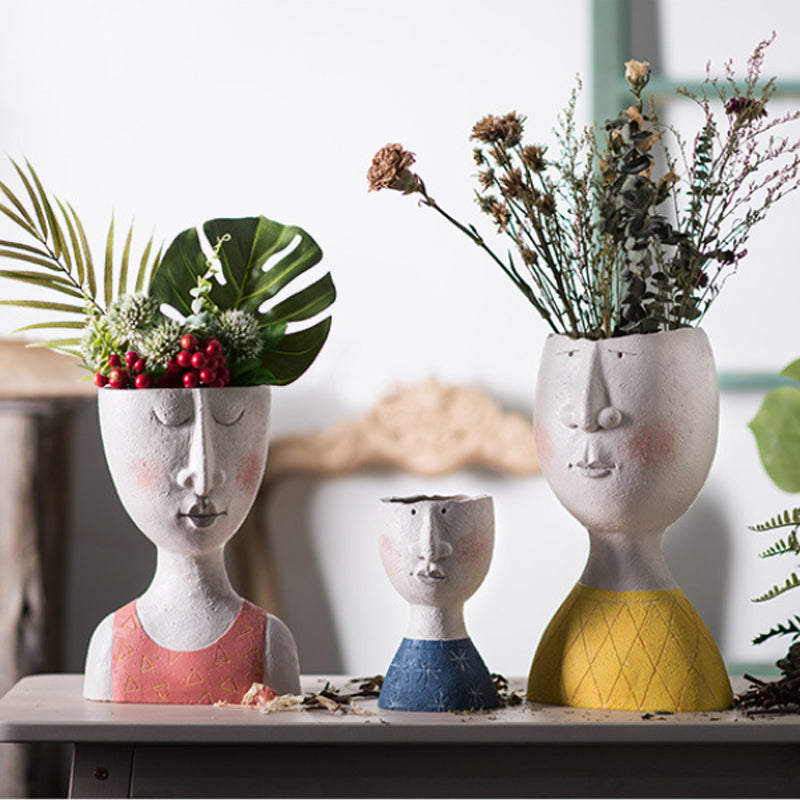 Kunst Portret Gezicht Plantenbak