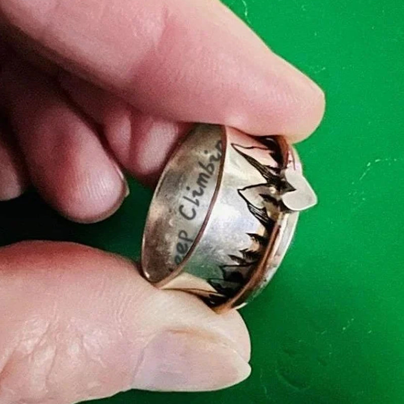Blijf klimmen Zilveren ring