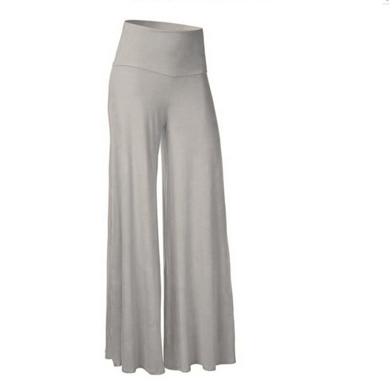Casual gedrapeerde broek met hoge taille en wijde pijpen