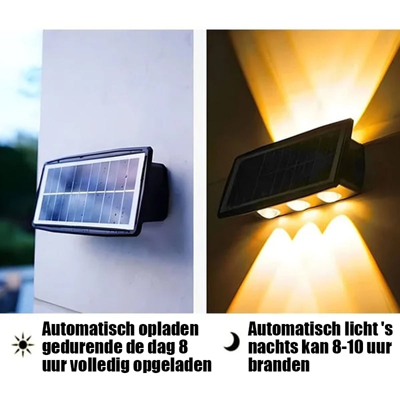 Buitenwandlamp op zonne-energie