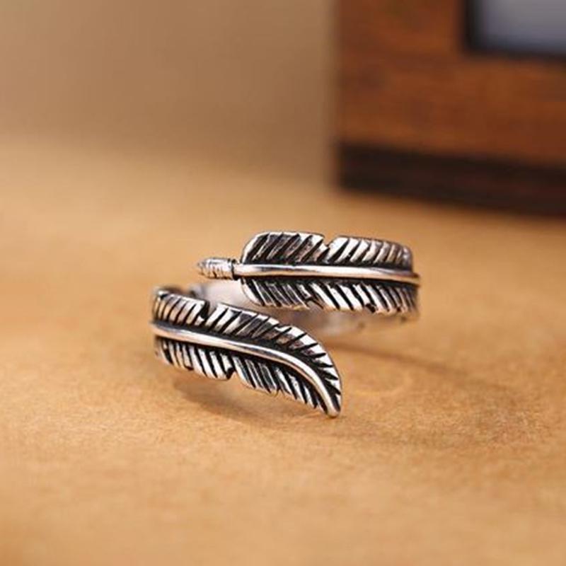 Vintage veren open ring