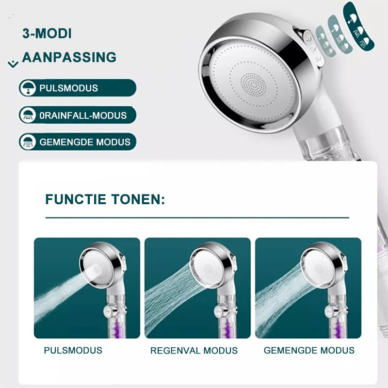 3-Modus Regelbare Hoge Druk Waterbesparende Douchekop