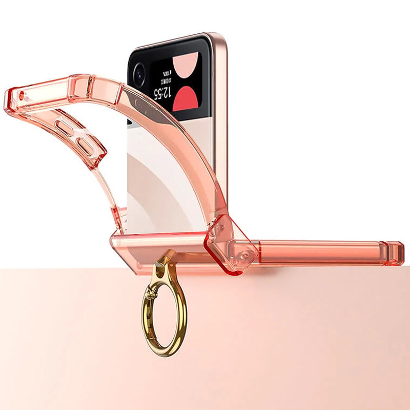 Zachte doorzichtige hoes met ring voor Samsung Galaxy Z Flip4