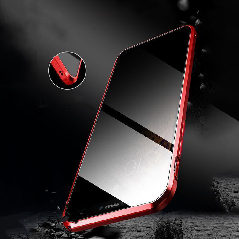 Anti-piep dubbelzijdig magnetisch iPhone-hoesje van gehard glas