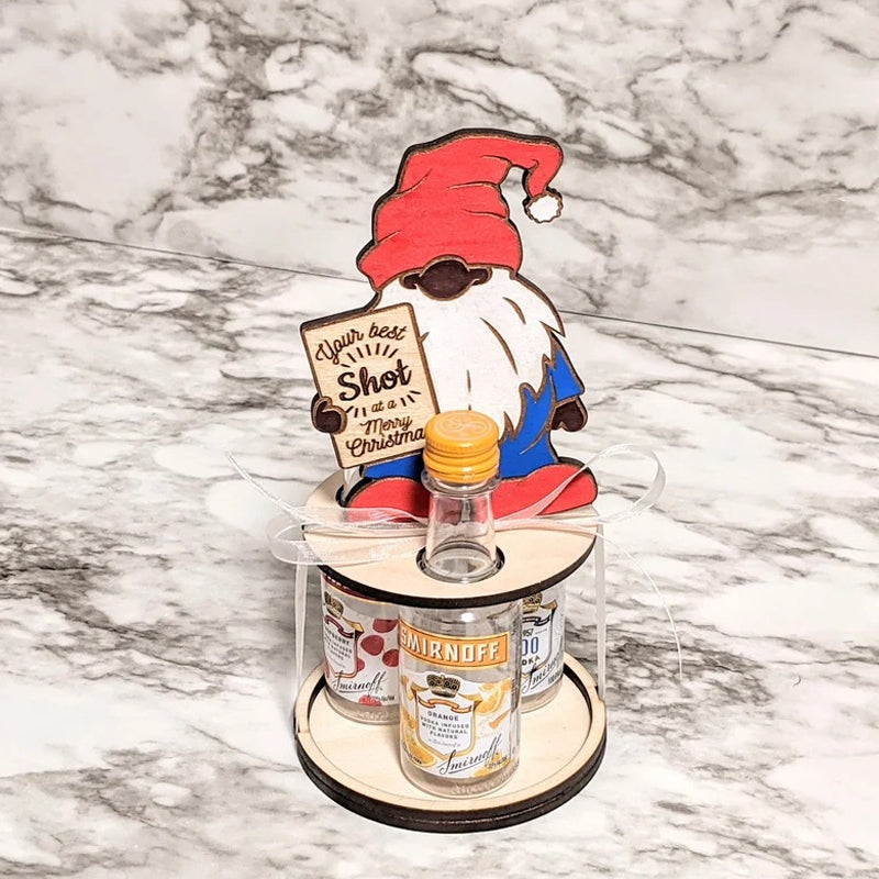 Kerst mini-wijnfleshouder