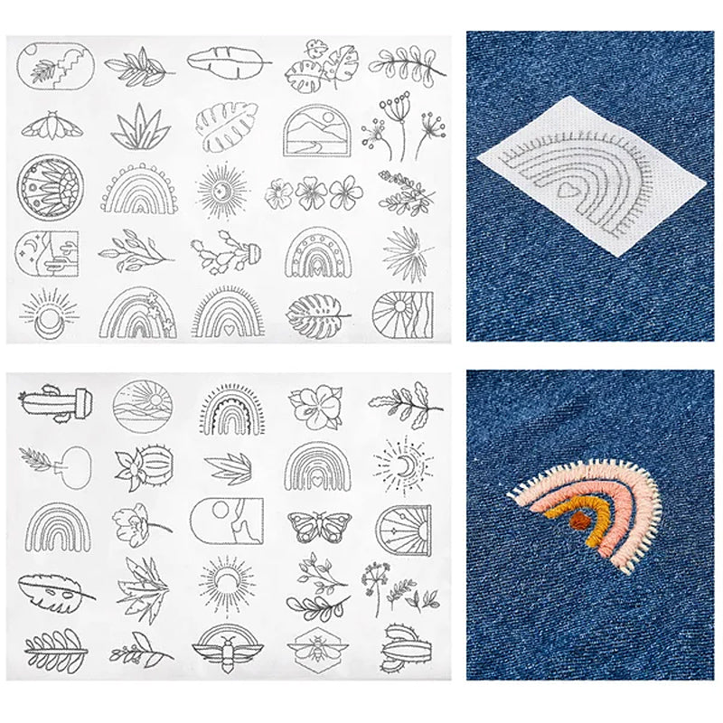 Geborduurde papierset