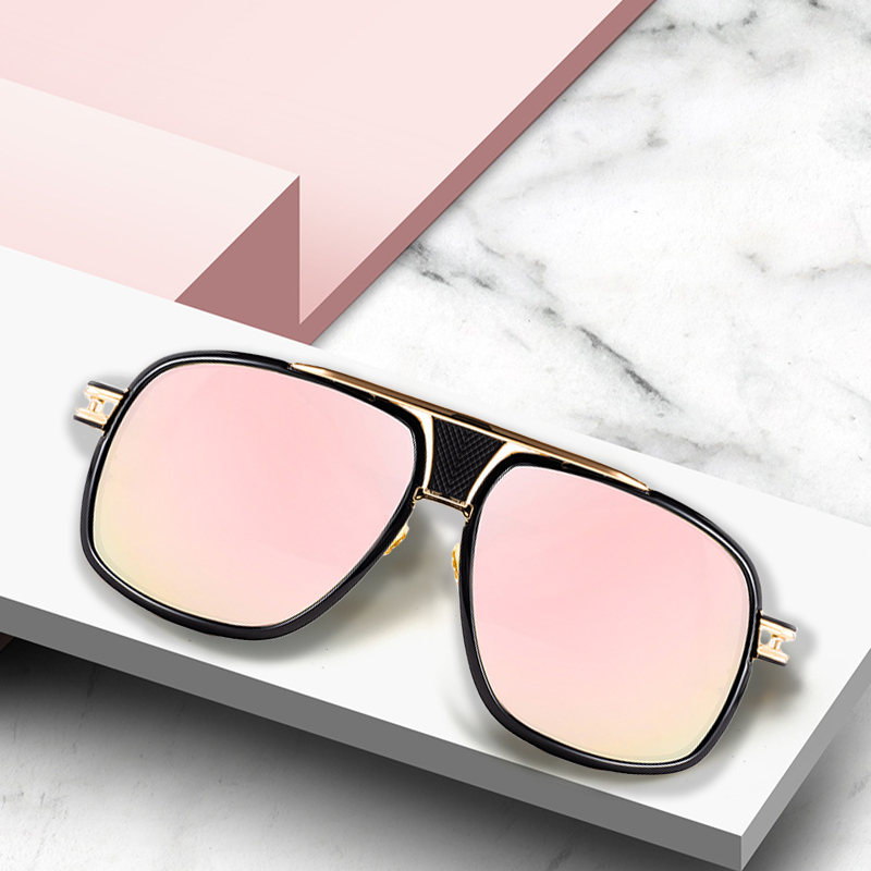 Vintage metalen zonnebril met groot montuur