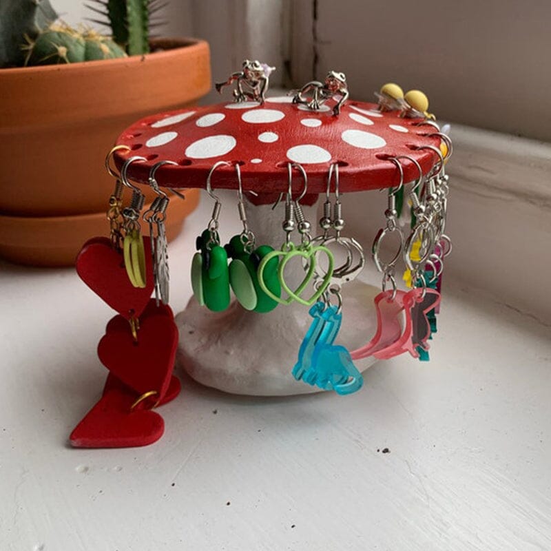 Leuke Paddestoel Oorbel Houder
