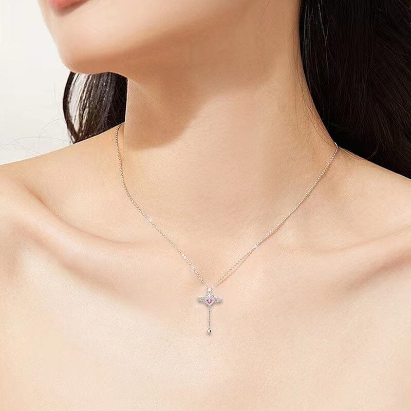 Roze engel vleugels ketting