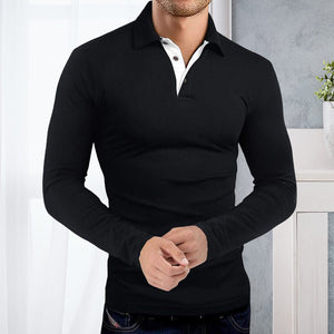 Poloshirt met lange mouwen en revers