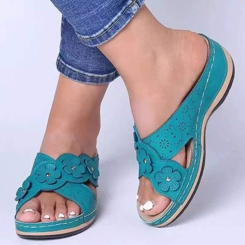 Sandalen met plateauzool in effen kleur