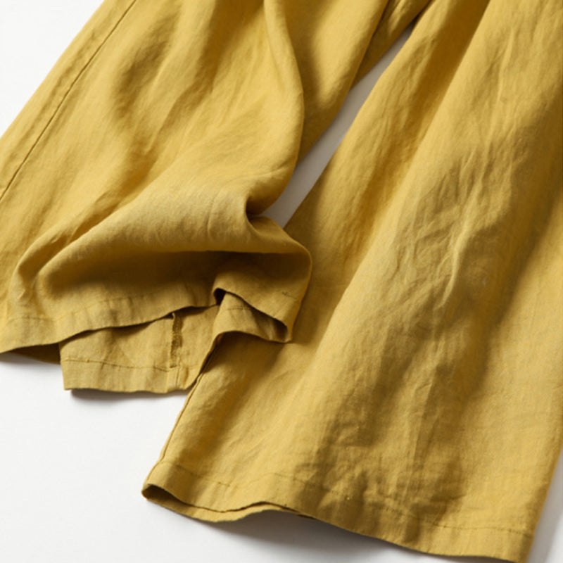 Dames casual losse katoenen linnen wijde pijpen