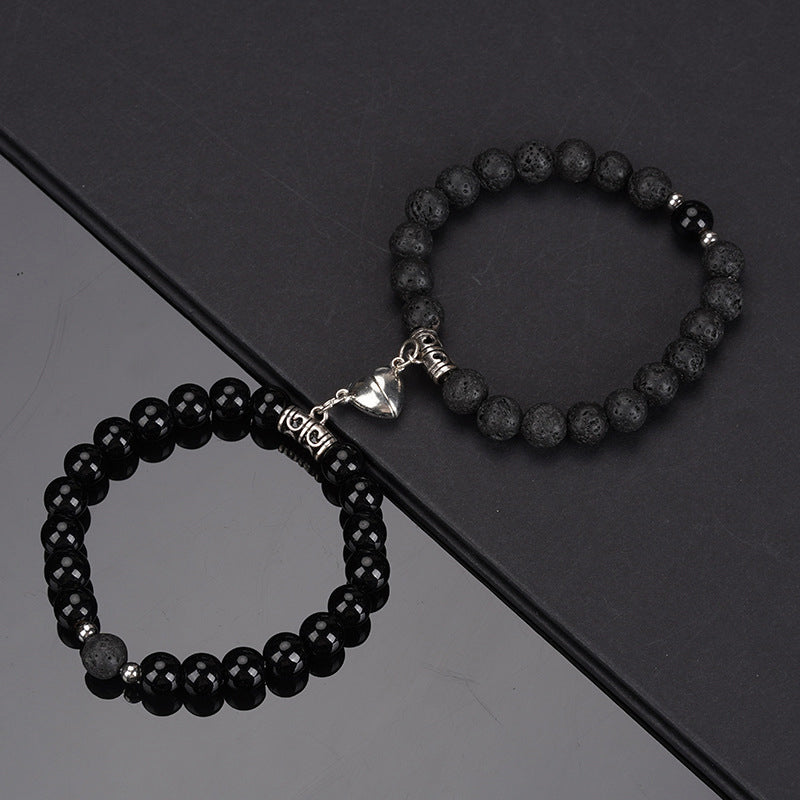 Kralenarmbanden met magnetische hartvorm