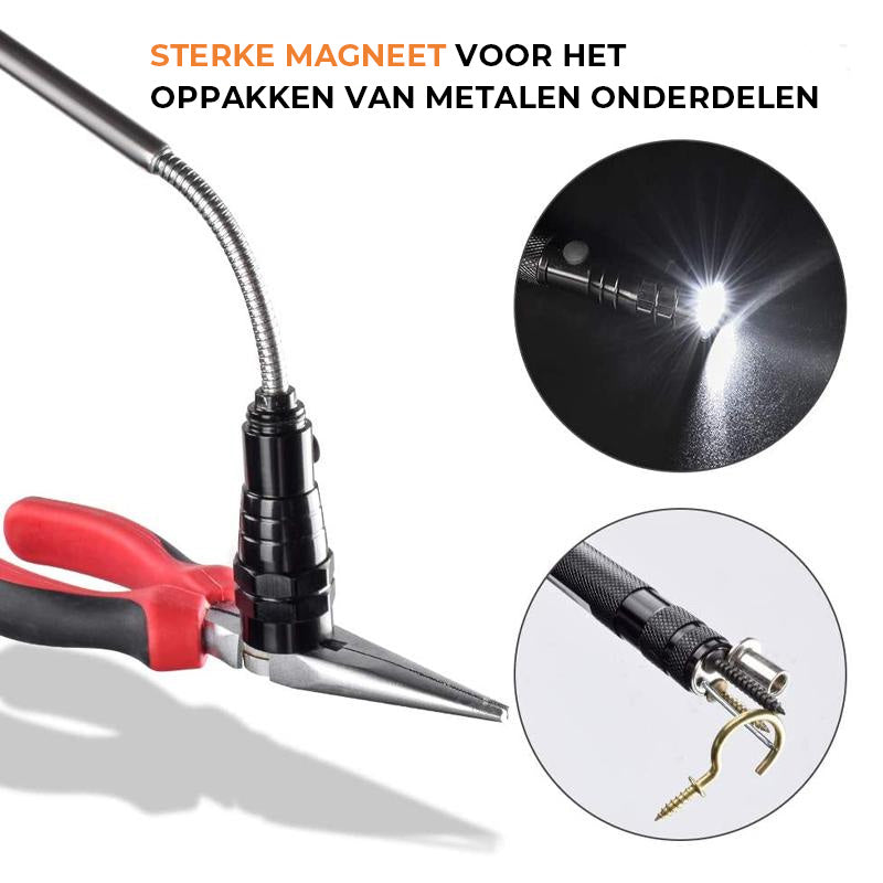Telescopische magnetische pick-up zaklamp
