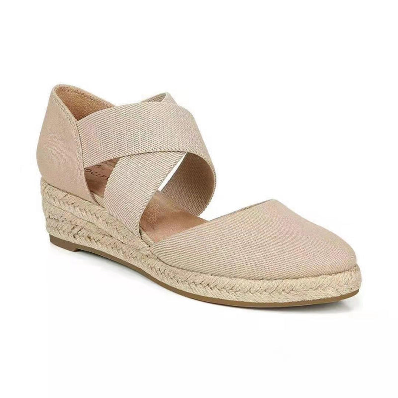 Sandalen met sleehak van hennep touw