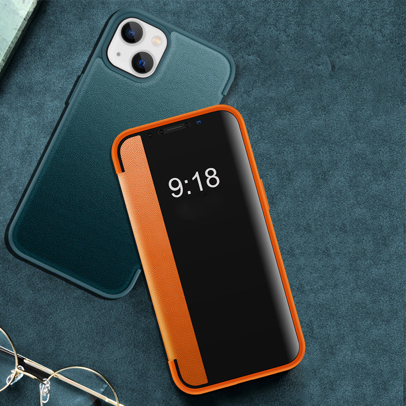 Business Series View Window Flip Folio lederen hoes