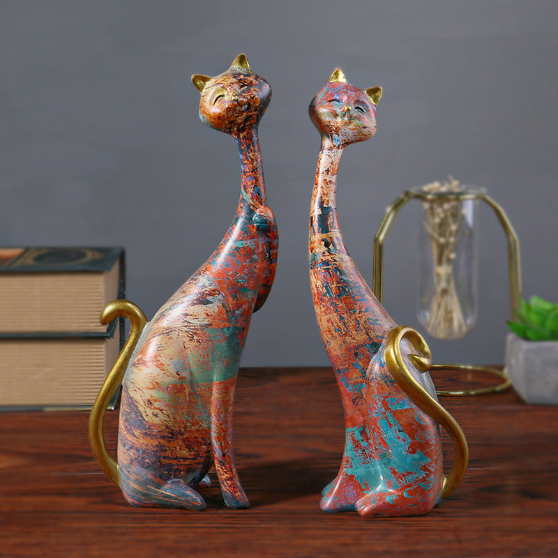 Kat Lover Standbeeld Ornament Artistiek Creatief Cadeau