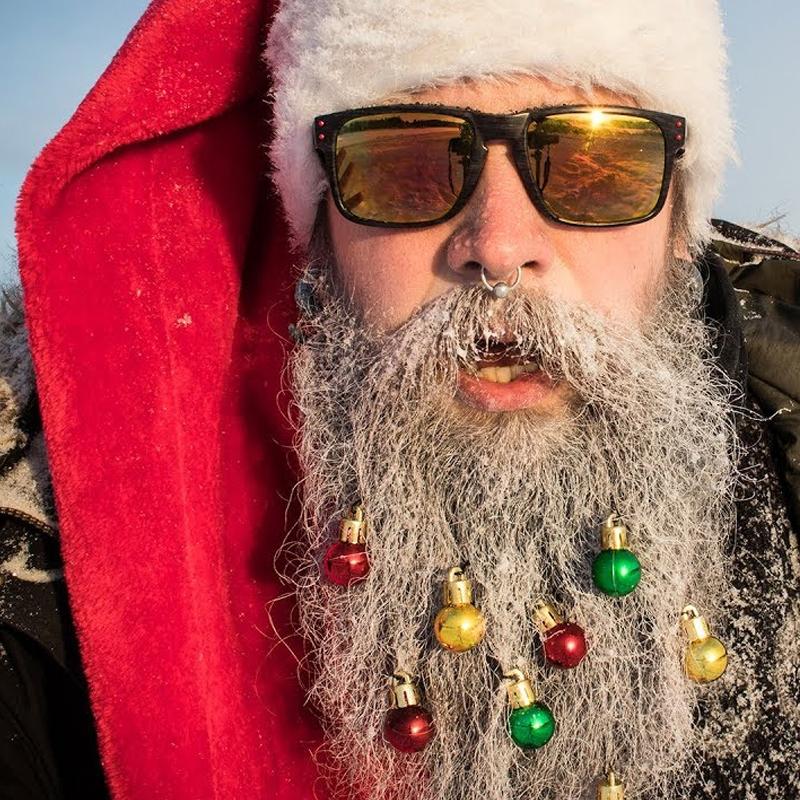 Gloeiende baard kerstversiering klokken