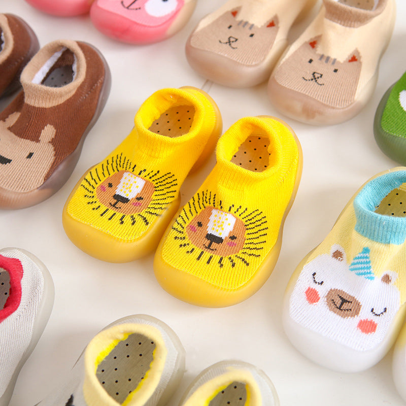 Antislip babyslofjes met dierenpatroon