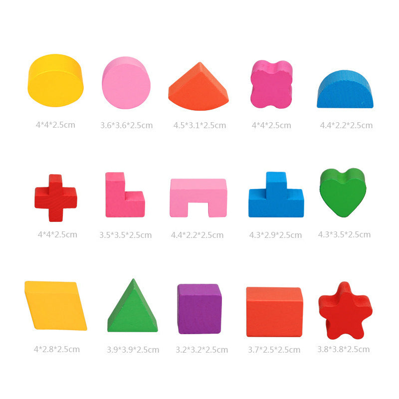 De Cube Car Houten Speelset (15 Vormen)