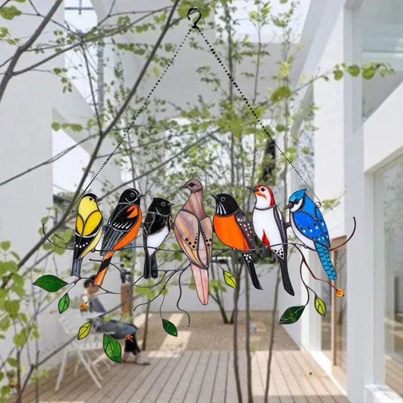 Vogels Glas-in-loodramen 🎁🎄kerstcadeau🐦