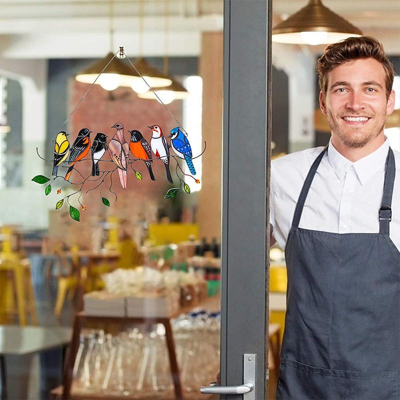 Vogels Glas-in-loodramen 🎁🎄kerstcadeau🐦