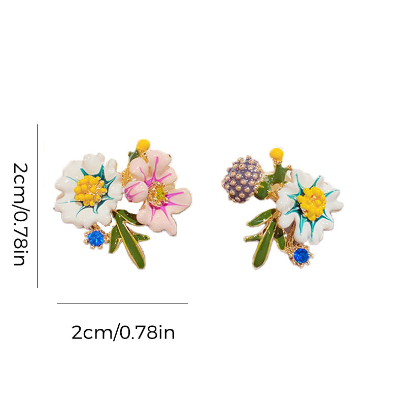 Daisy Flower asymmetrische oorbellen
