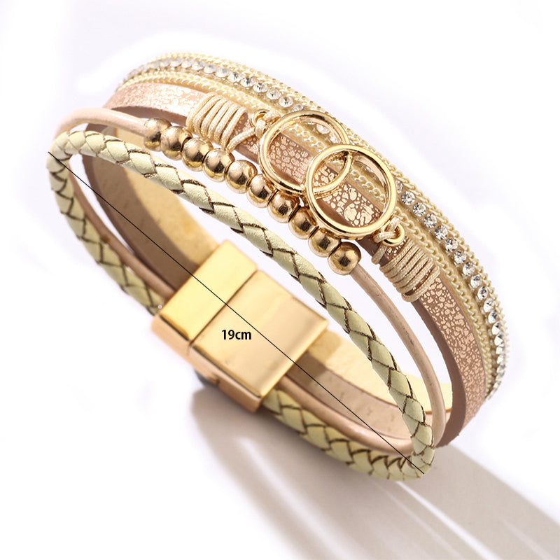 Laag lederen armband