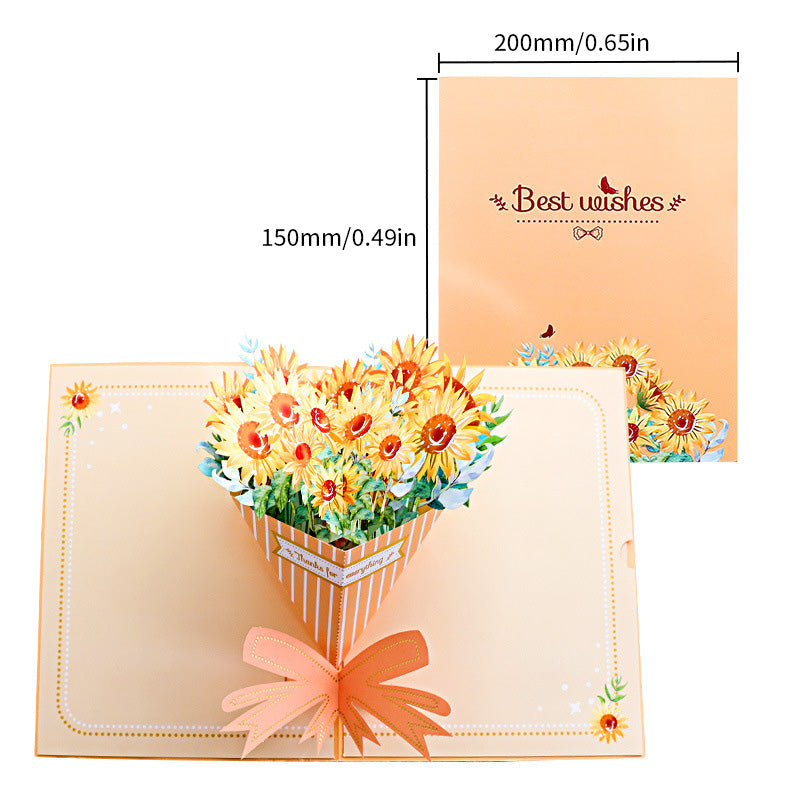 3D Handmade Flower Greeting3D handgemaakte bloem wenskaart Card