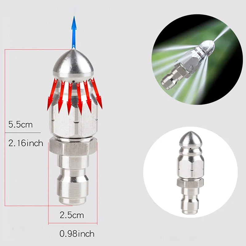 Krachtig pijpreinigings- en ontstoppingsmondstuk