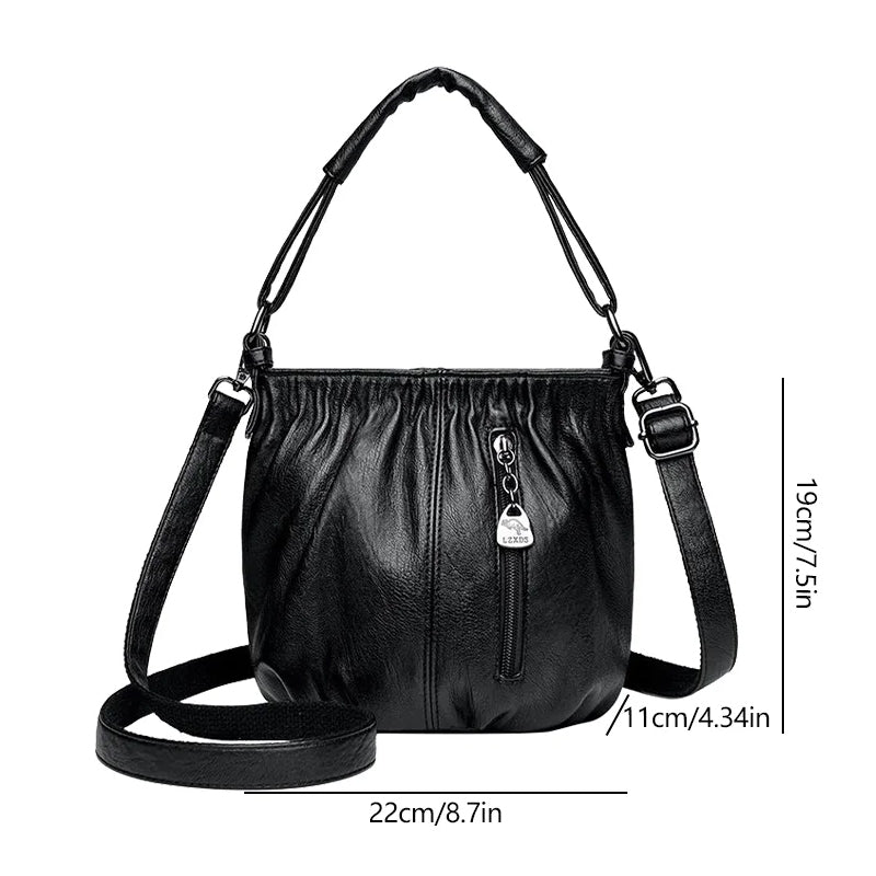 Schoudertas voor dames met retro textuur