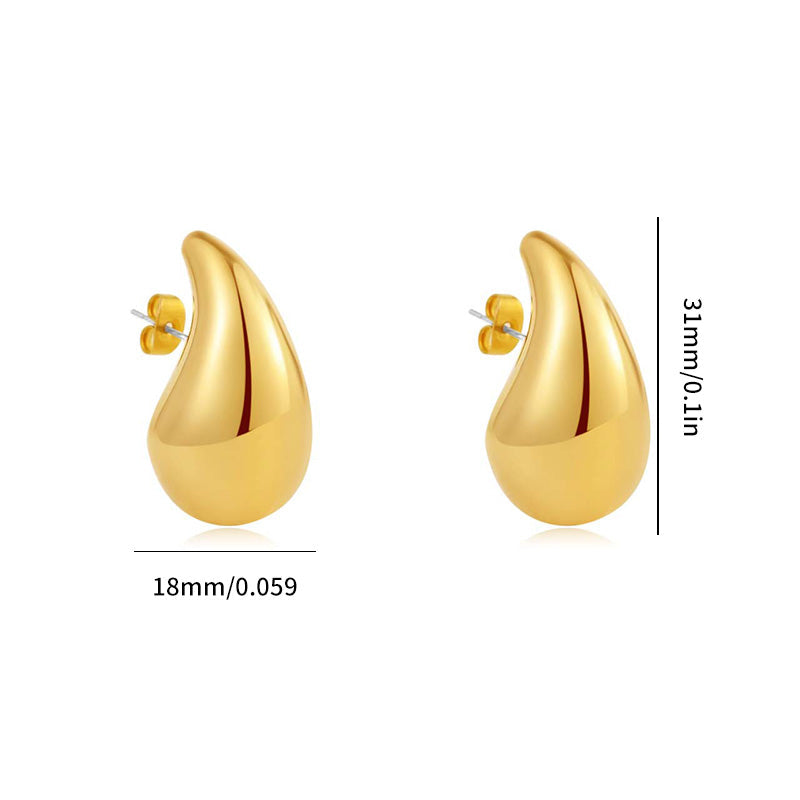 Eenvoudige oorbellen met waterdruppels