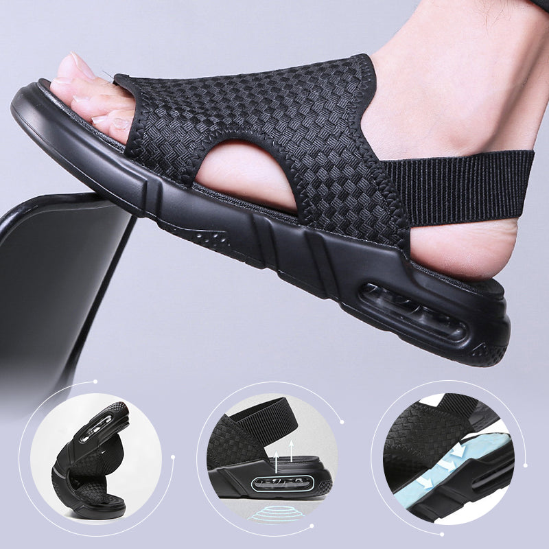 Luchtgeveerde, ademende strandsandalen