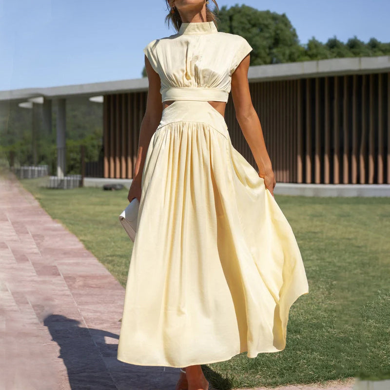 Cutout at the waist vacation midi dress