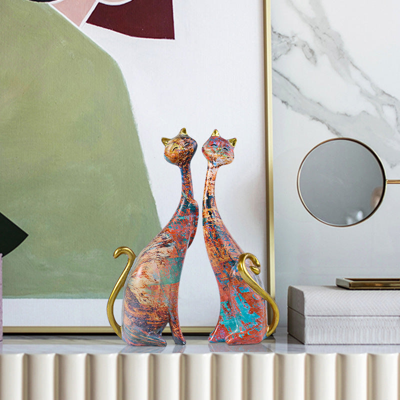 Kat Lover Standbeeld Ornament Artistiek Creatief Cadeau