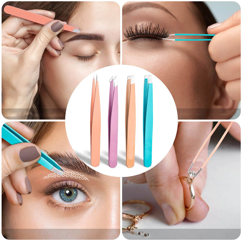 Multifunctionele roestvrijstalen wenkbrauwpincetset