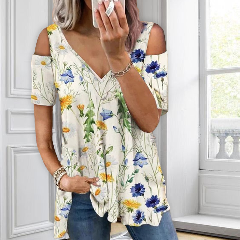 Romantisch T-shirt met bloemen