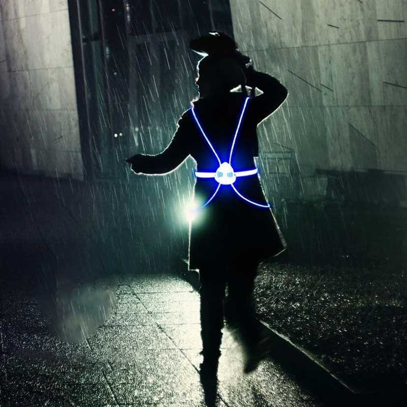 Meerkleurige verlichte reflecterende riem